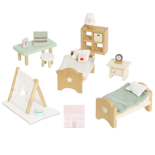 Wooden Dolls House Child's Bedroom Set - Cloud Nine Stores