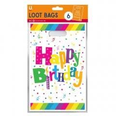 Happy Birthday Party Bags, 6pk - Cloud Nine Stores