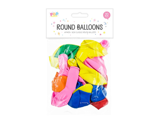 3 x Packs of Round Balloons (20pk) (Copy)