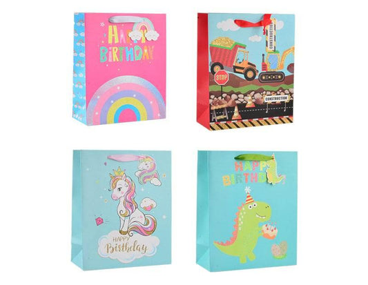 Childrens Glitter Large Gift Bag 30x42x12cm - Cloud Nine Stores
