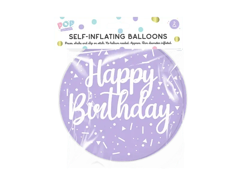 Pastel Self Inflating Balloon 2pk - Cloud Nine Stores