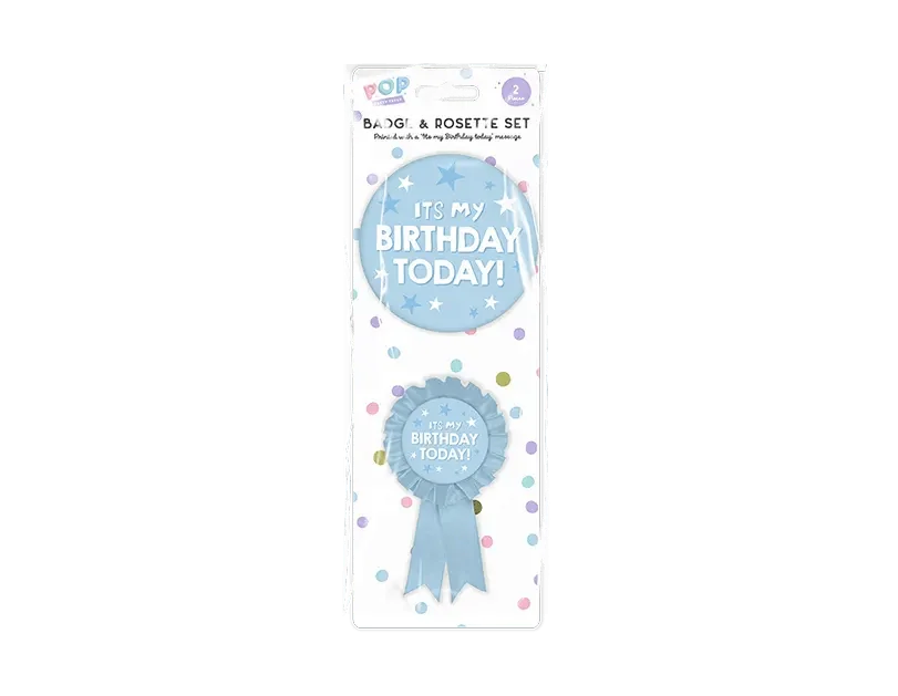 Pastel Birthday Party Badge Set - 2 Piece - Cloud Nine Stores