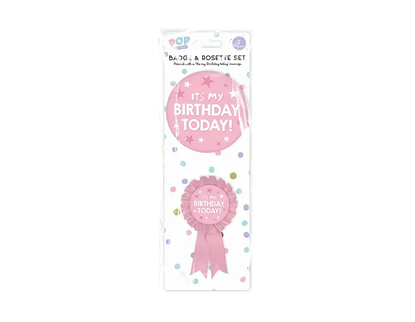 Pastel Birthday Party Badge Set - 2 Piece - Cloud Nine Stores