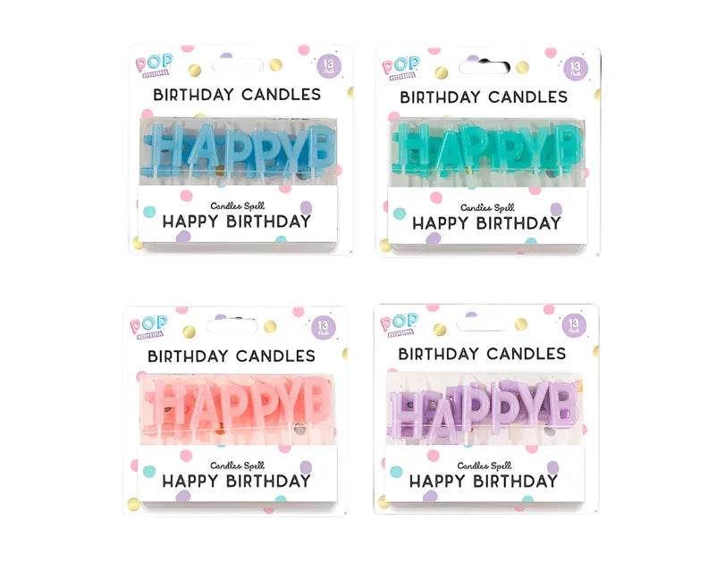 Pastel Happy Birthday Candles - Cloud Nine Stores