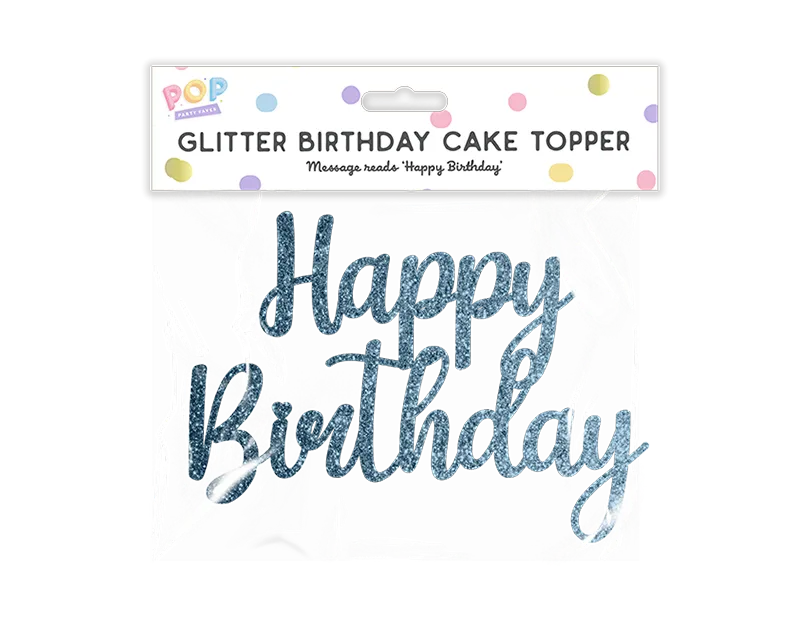 Pastel Glitter Happy Birthday Cake Topper Cloud Nine Stores