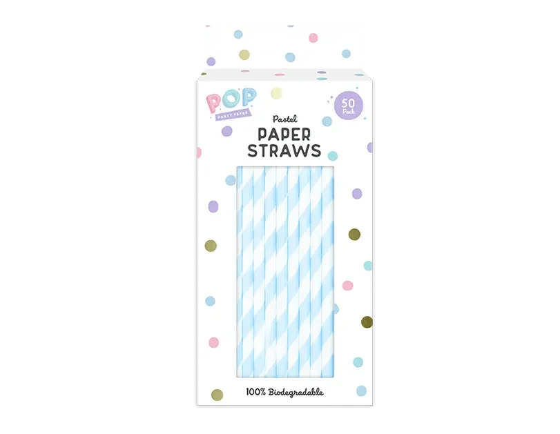 Paper Straws Pastel 50pk - Cloud Nine Stores