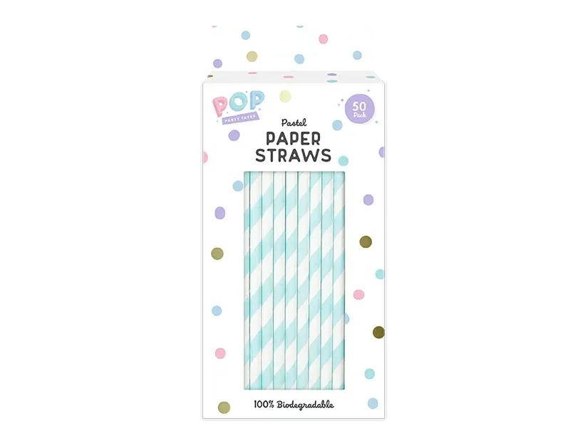 Paper Straws Pastel 50pk - Cloud Nine Stores
