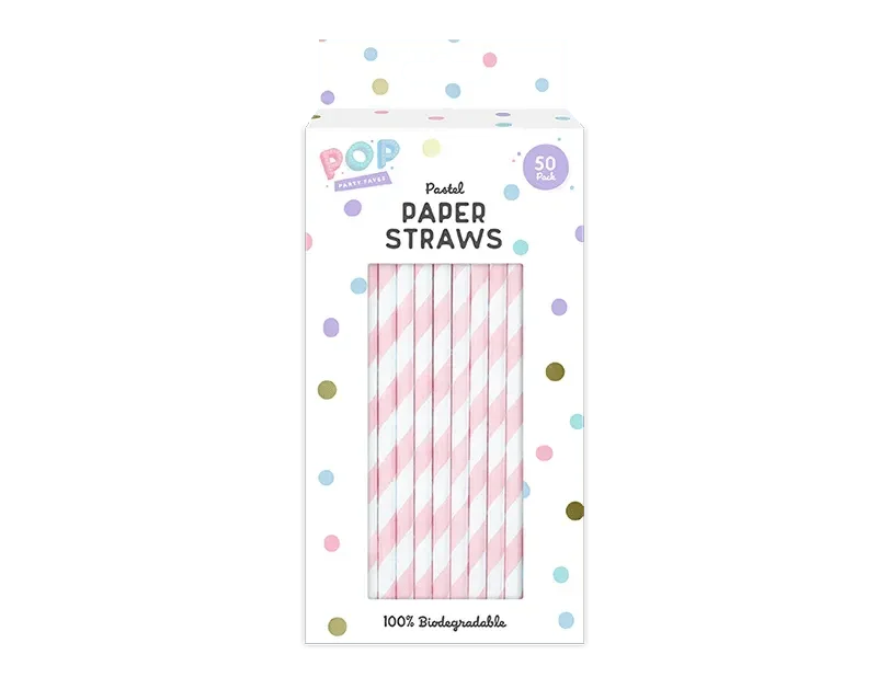 Paper Straws Pastel 50pk - Cloud Nine Stores