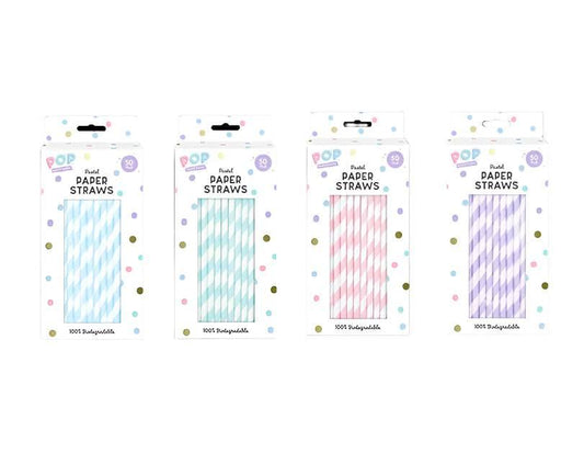 Paper Straws Pastel 50pk - Cloud Nine Stores