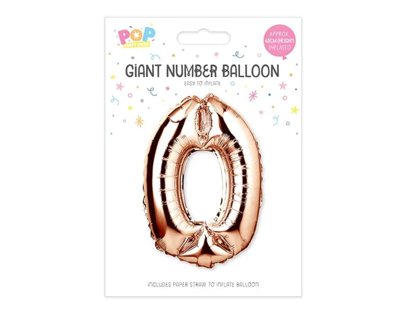 Rose Gold Foil Number Balloon 65cm - Cloud Nine Stores