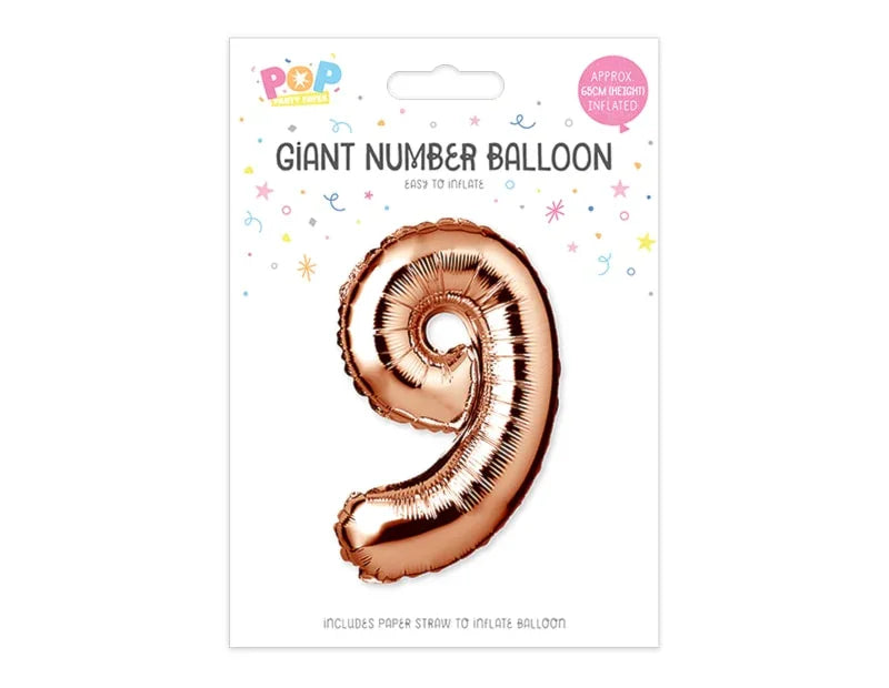 Rose Gold Foil Number Balloon 65cm - Cloud Nine Stores