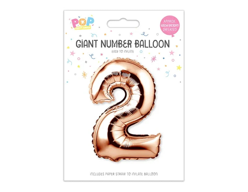 Rose Gold Foil Number Balloon 65cm - Cloud Nine Stores