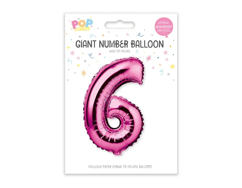 Pink Foil Number Balloon 65cm - Cloud Nine Stores