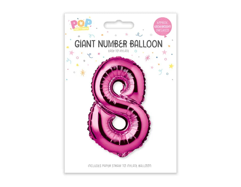 Pink Foil Number Balloon 65cm - Cloud Nine Stores