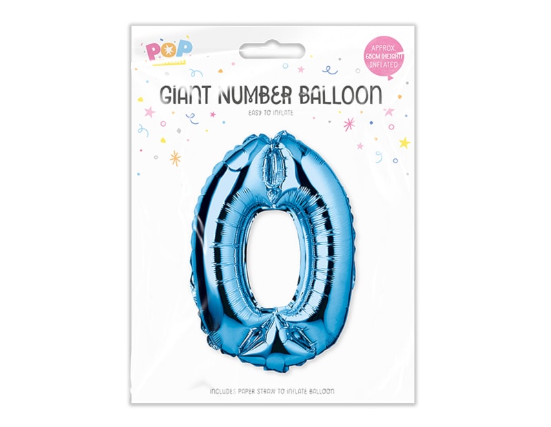 Blue Foil Number Balloon 65cm - Cloud Nine Stores