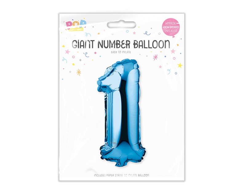 Blue Foil Number Balloon 65cm - Cloud Nine Stores