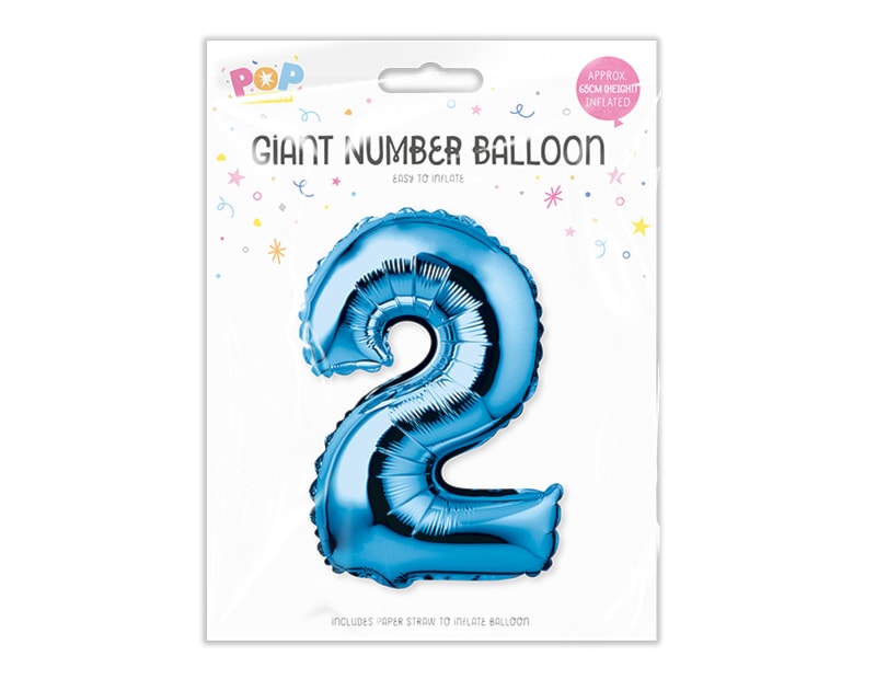 Blue Foil Number Balloon 65cm - Cloud Nine Stores