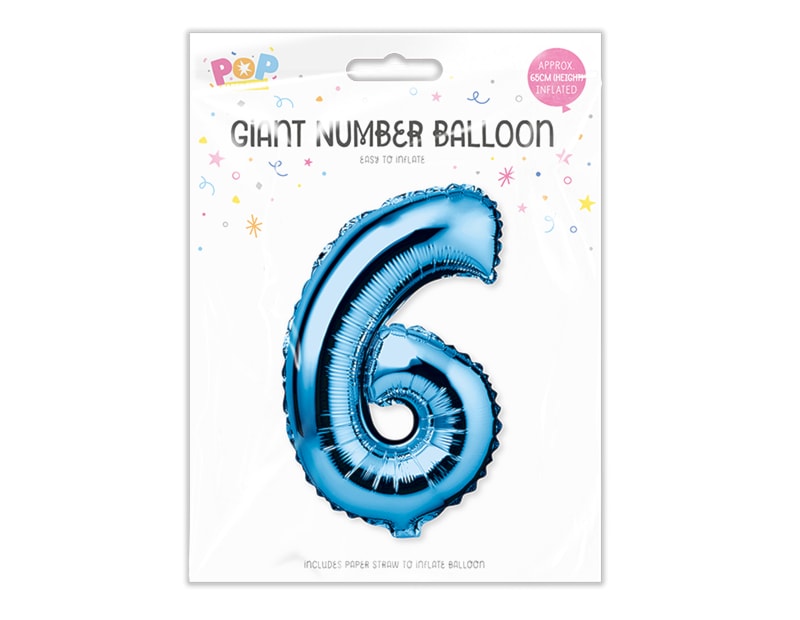 Blue Foil Number Balloon 65cm - Cloud Nine Stores