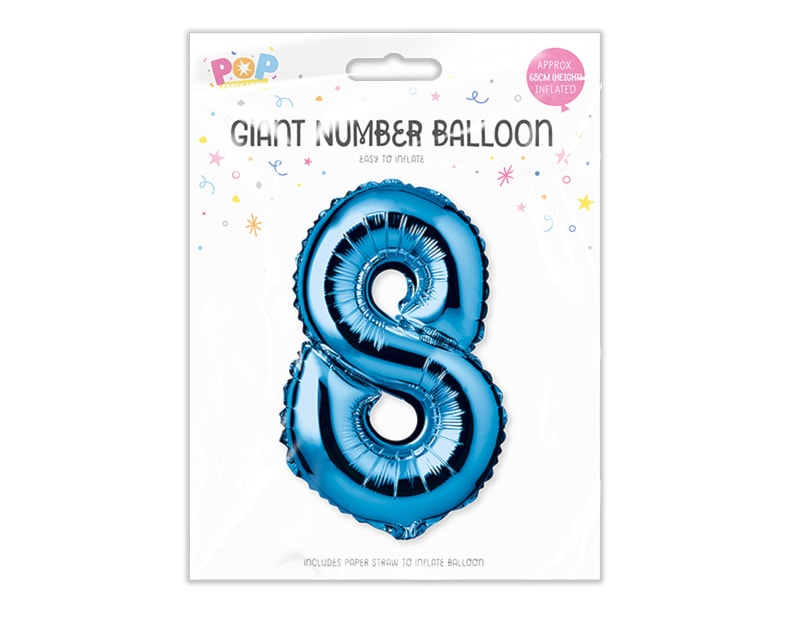 Blue Foil Number Balloon 65cm - Cloud Nine Stores