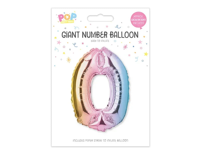 Multicoloured Foil Number Balloon 65cm - Cloud Nine Stores