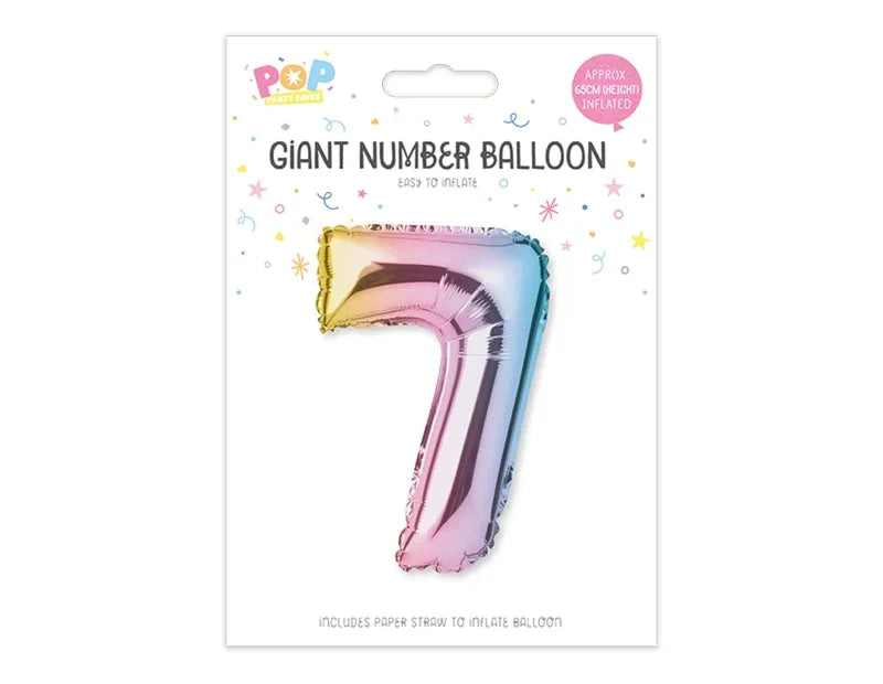 Multicoloured Foil Number Balloon 65cm - Cloud Nine Stores