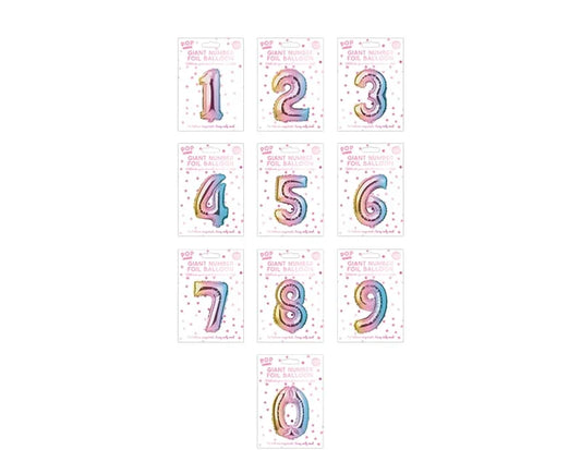 Multicoloured Foil Number Balloon 65cm - Cloud Nine Stores