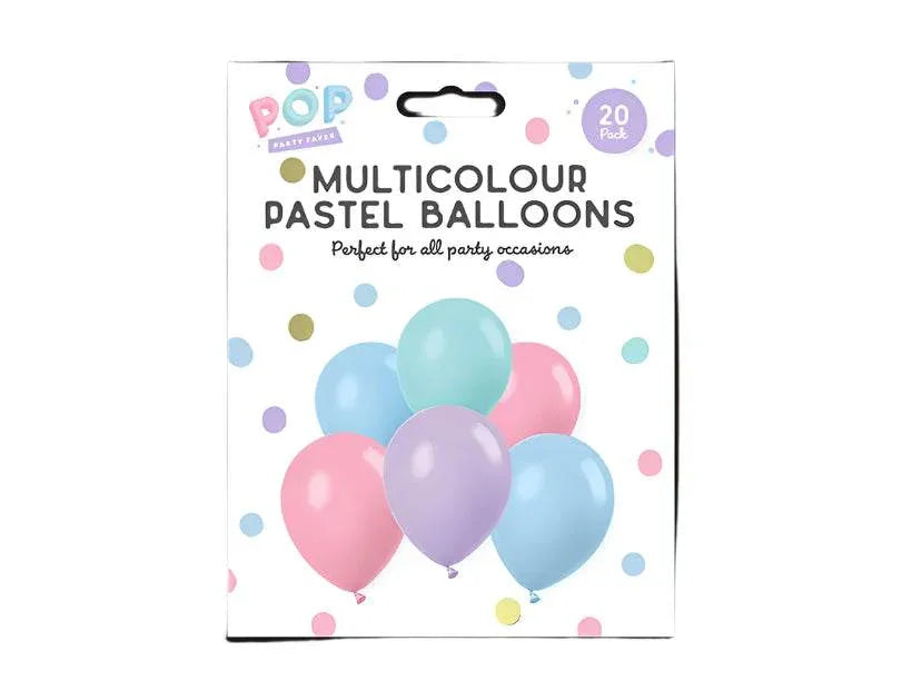 Pastel Multicolour Balloons 20pk - Cloud Nine Stores