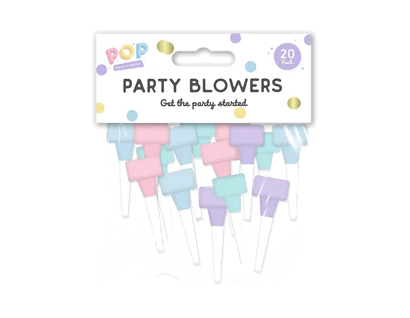 Pastel Party Blowers - 20pk - Cloud Nine Stores