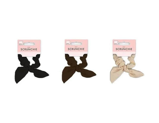 Textured Fabric Scrunchie with Bow 2pk - Cloud Nine Stores