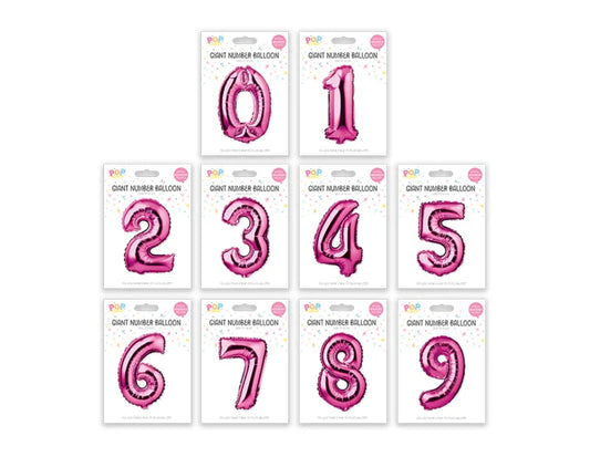Pink Foil Number Balloon 65cm - Cloud Nine Stores