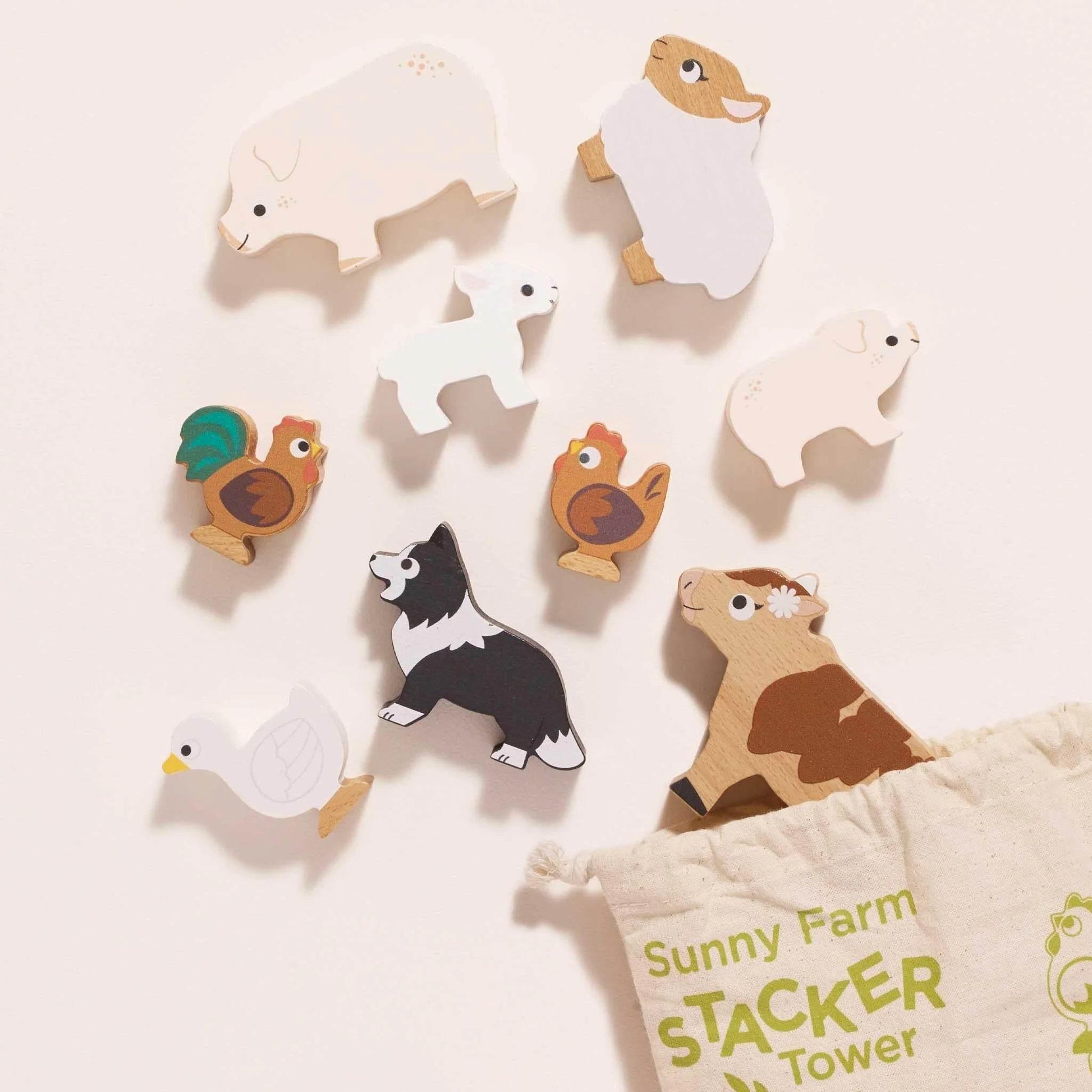 Farmyard Stacking Animals & Bag - Le Toy Van - Cloud Nine Stores