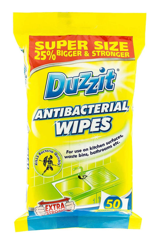 Duzzit Anti Bacterial Wipes 50 Pack - Cloud Nine Stores
