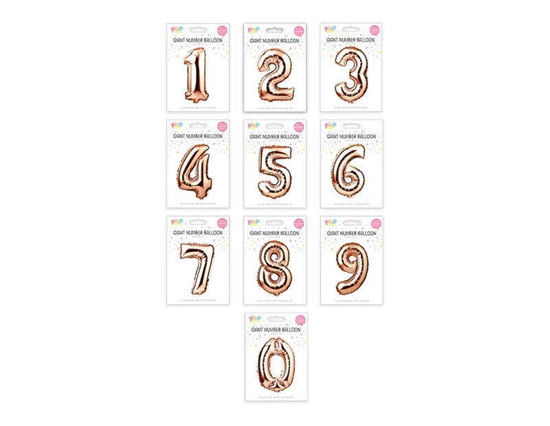 Rose Gold Foil Number Balloon 65cm - Cloud Nine Stores