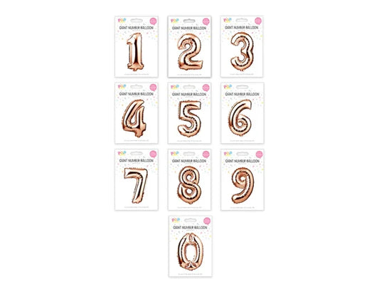 Rose Gold Foil Number Balloon 65cm - Cloud Nine Stores