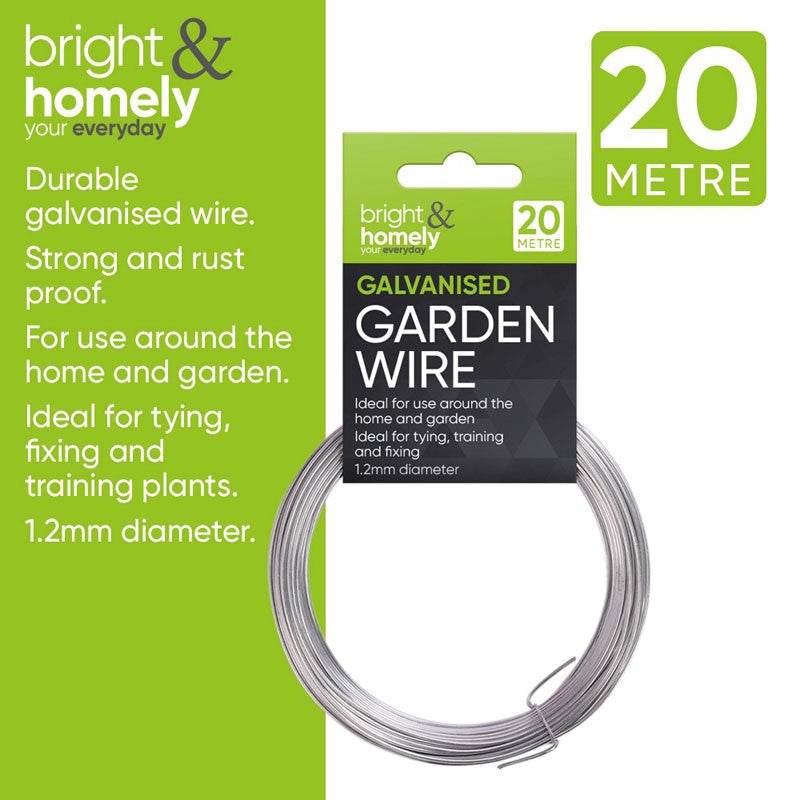 BRIGHT & HOMELY MULTI-PURPOSE GALVANISED GARDEN WIRE 1.2MM x 20M - Cloud Nine Stores
