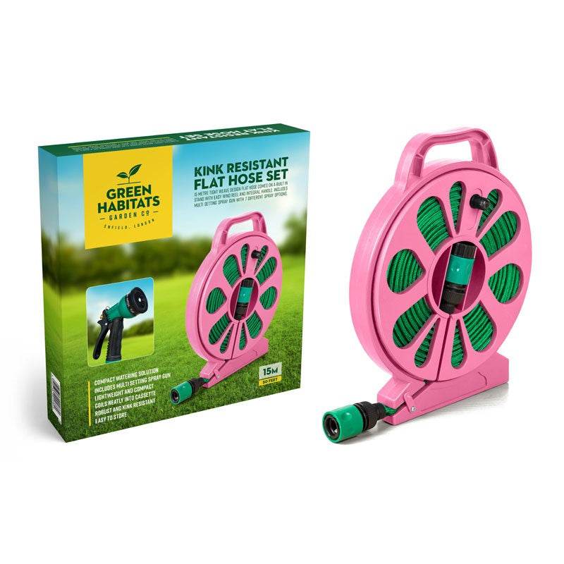 GREEN HABITATS 50FT FLAT HOSE SPRAY NOZZLE PINK - Cloud Nine Stores