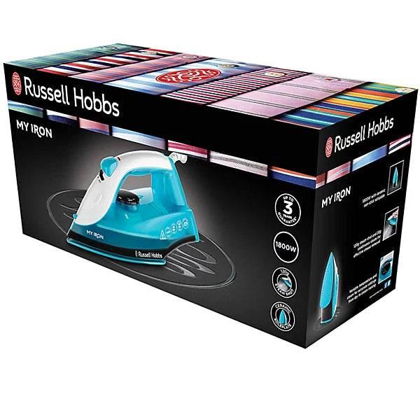 Russell Hobbs 25580 My Iron Steam Iron 1800W, 0.26L Water Tank - Blue and White - Cloud Nine Stores