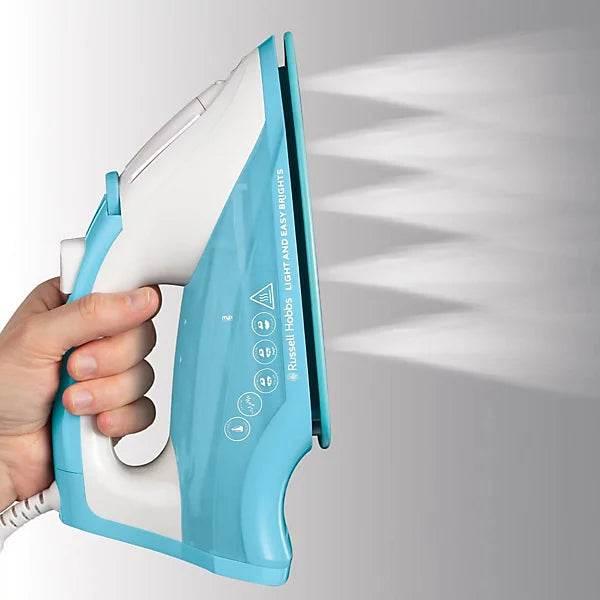 Russell Hobbs Light and Easy Brights Steam Iron - Aqua - Cloud Nine Stores