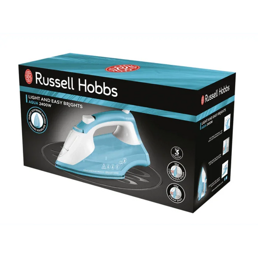 Russell Hobbs Light and Easy Brights Steam Iron - Aqua - Cloud Nine Stores