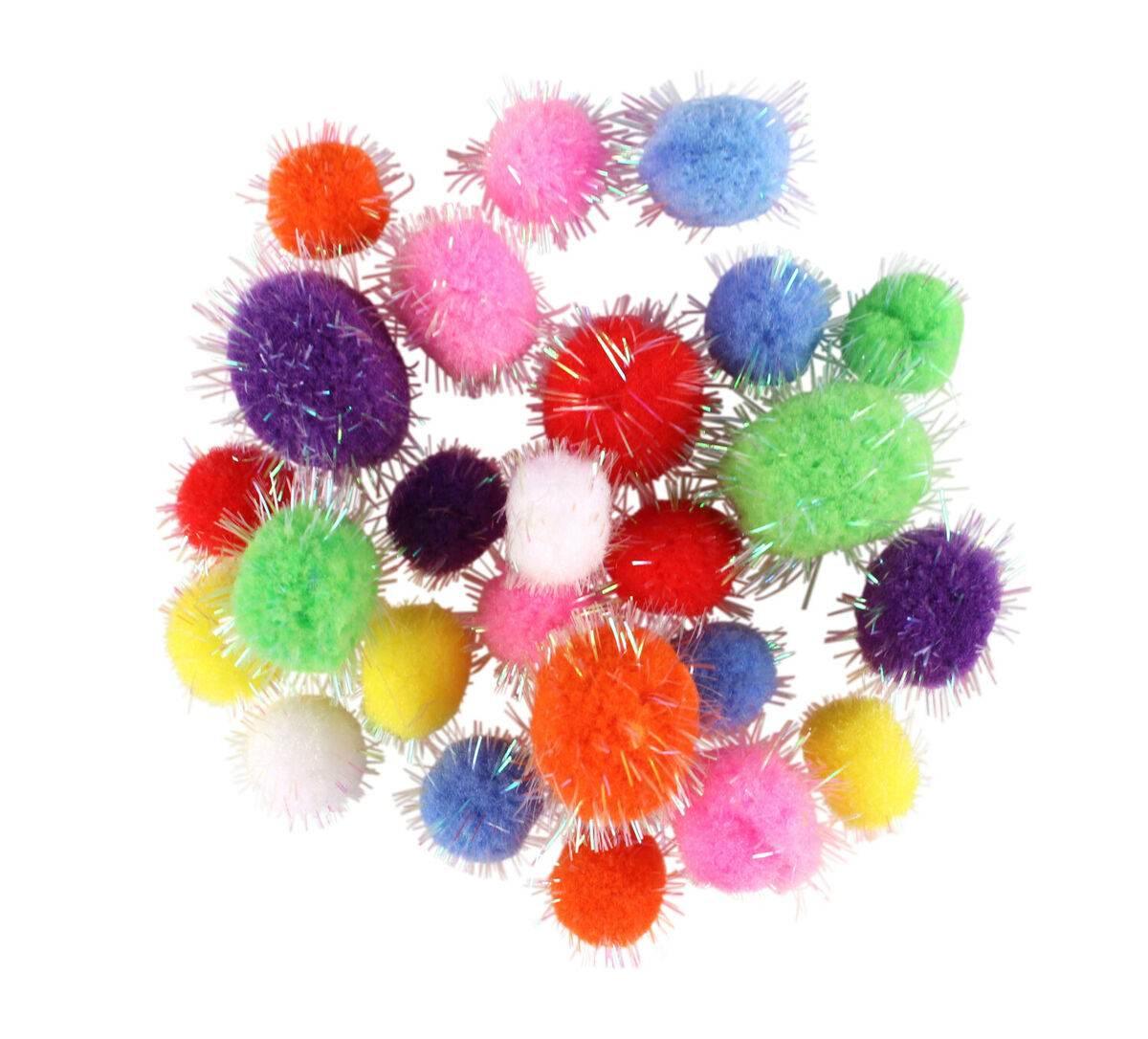 The Cre8® Glitter Pom Poms 42 Pack - Cloud Nine Stores