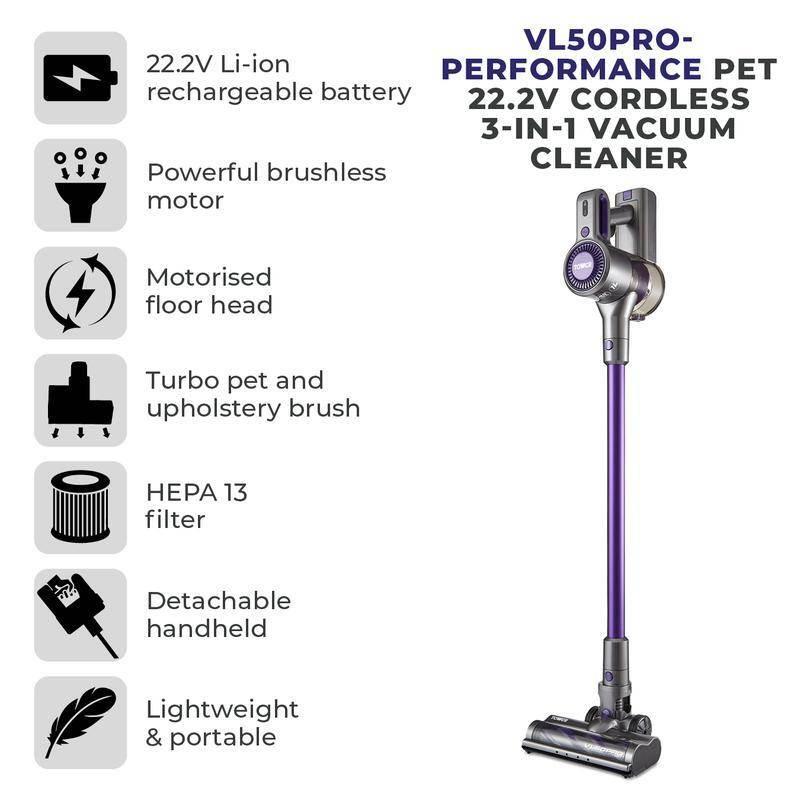 Tower T513002 VL50 Pro 3-in-1 Cordless Vacuum Cleaner with Cyclonic Suction - Cloud Nine Stores