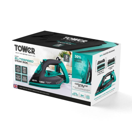 Tower Elite Steam Iron Teal 3100w - Cloud Nine Stores
