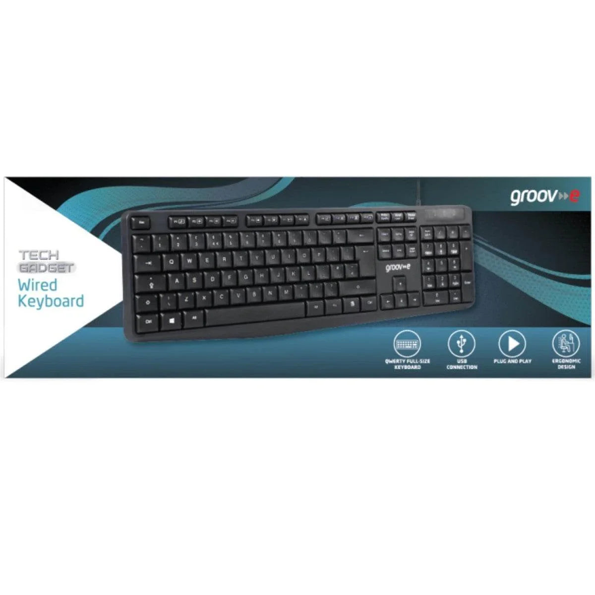 Groov-e Wired Full Size QWERTY Keyboard - Cloud Nine Stores