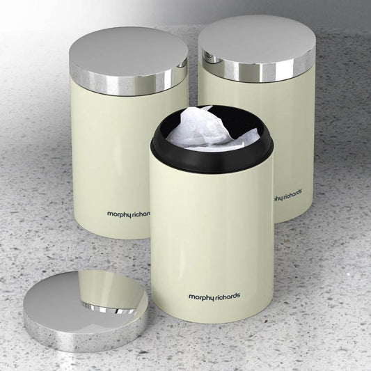 Morphy Richards Accents Kitchen Storage Canisters, Set of 3 - Ivory Cream - Cloud Nine Stores