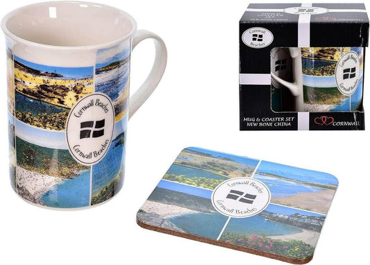 Cornwall Beaches Mug & Coaster Set - Cloud Nine Stores