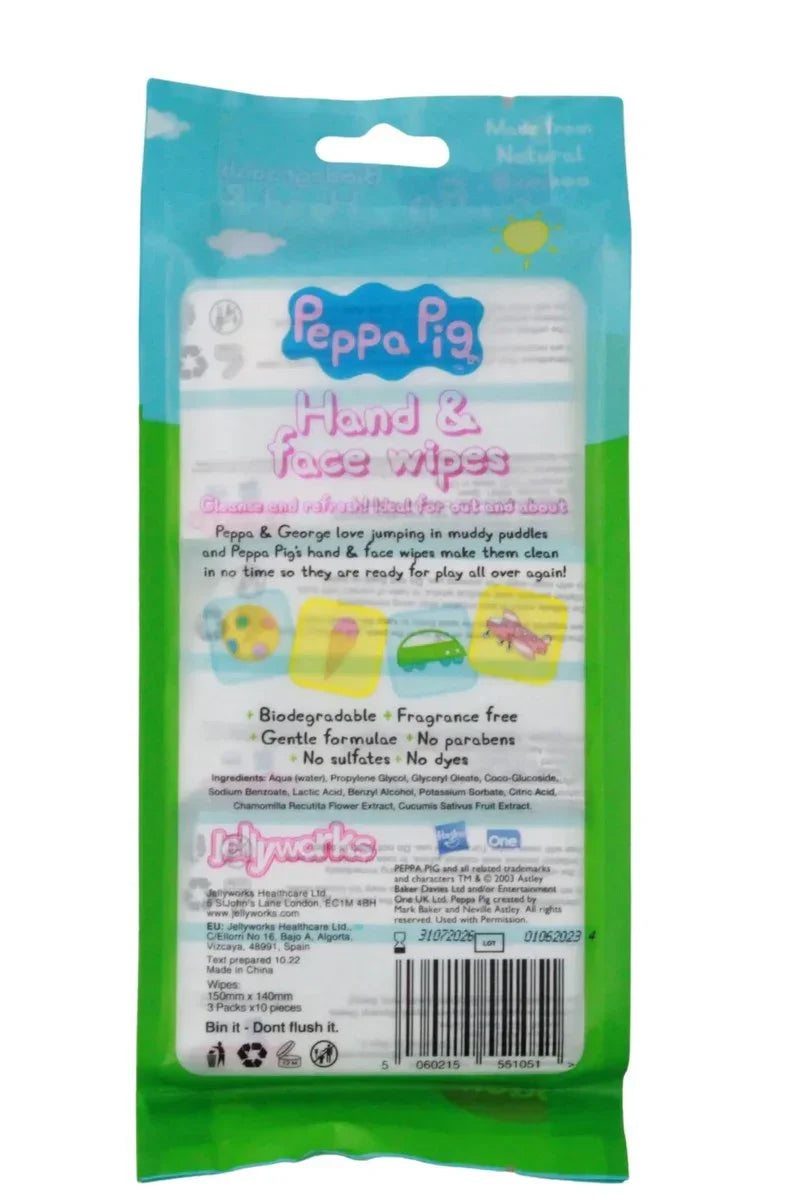 PEPPA PIG HAND & FACE WIPES TRIPLE PACK