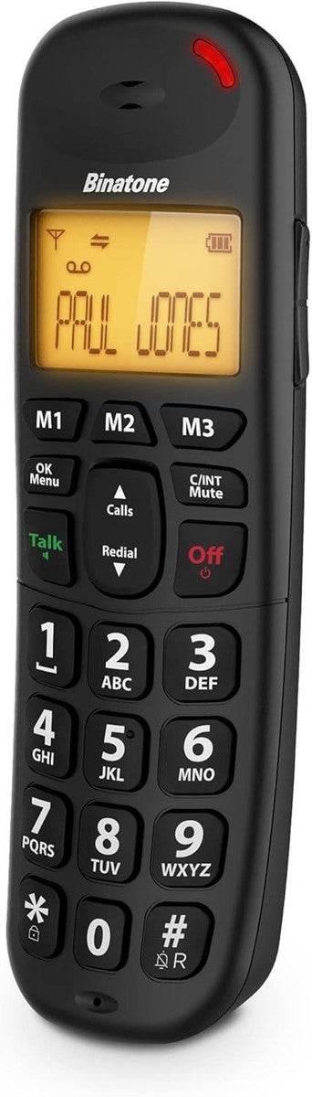 Binatone 3805 Big Button SpeakEasy Cordless Single Dect Phone, Black - Cloud Nine Stores