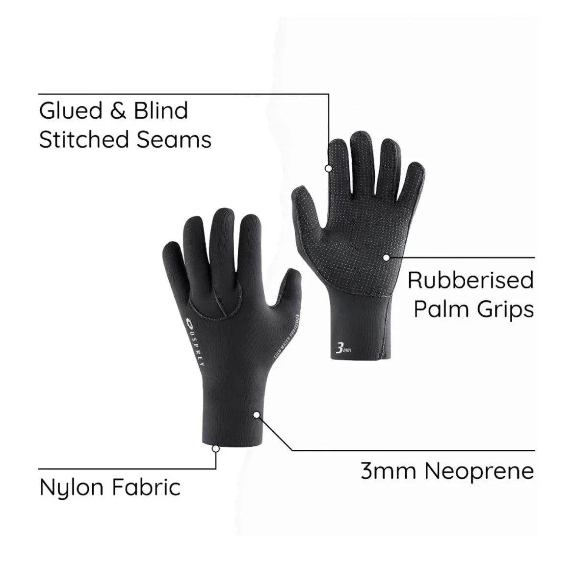 Osprey Adult 3mm Wetsuit Gloves WS057 - Cloud Nine Stores