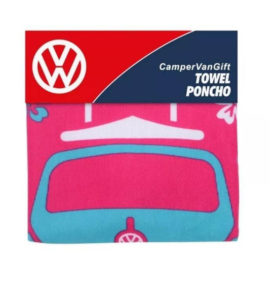 Official VW Volkswagen Girls Hooded Beach Poncho Towel Quick Drying Pink - Cloud Nine Stores