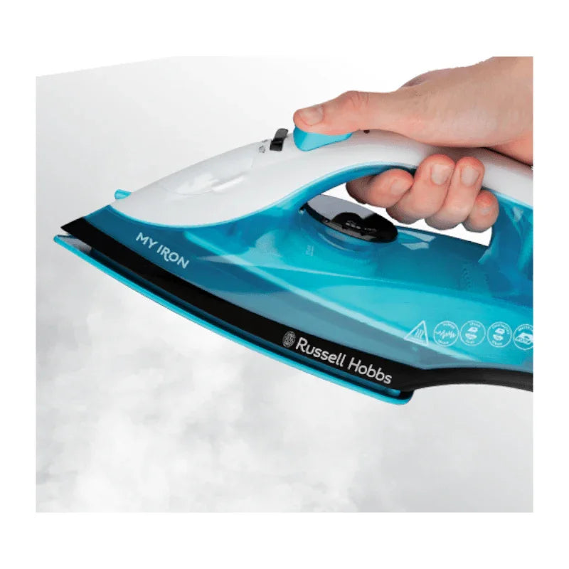 Russell Hobbs 25580 My Iron Steam Iron 1800W, 0.26L Water Tank - Blue and White - Cloud Nine Stores